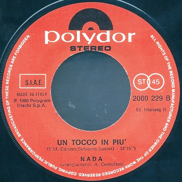 Nada - Rosa / Un Tocco In Più (7")