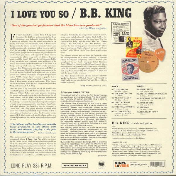 B.B. King - I Love You So (nuovo)