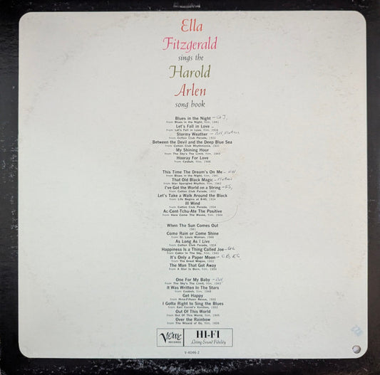 Ella Fitzgerald - Ella Fitzgerald Sings The Harold Arlen Song Book