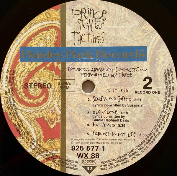 Prince - Sign "O" The Times