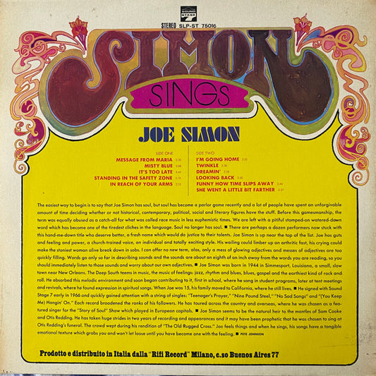 Joe Simon - Simon Sings
