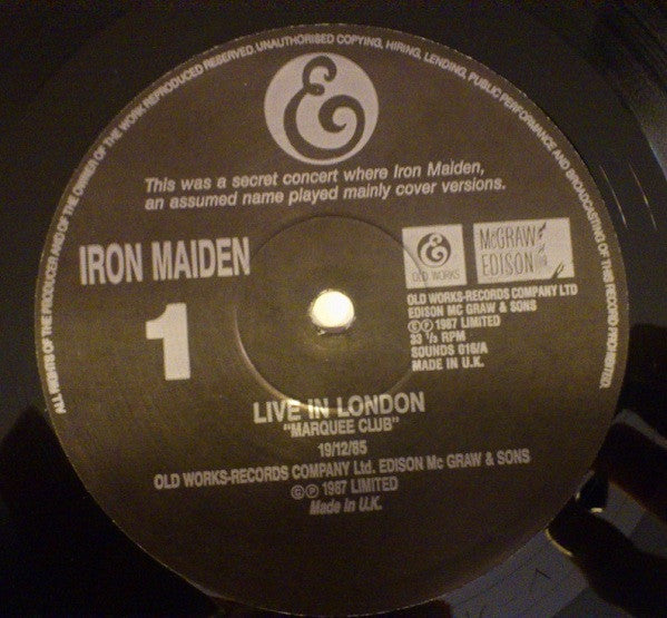 Iron Maiden - Live In London - Marquee Club - 19/12/85