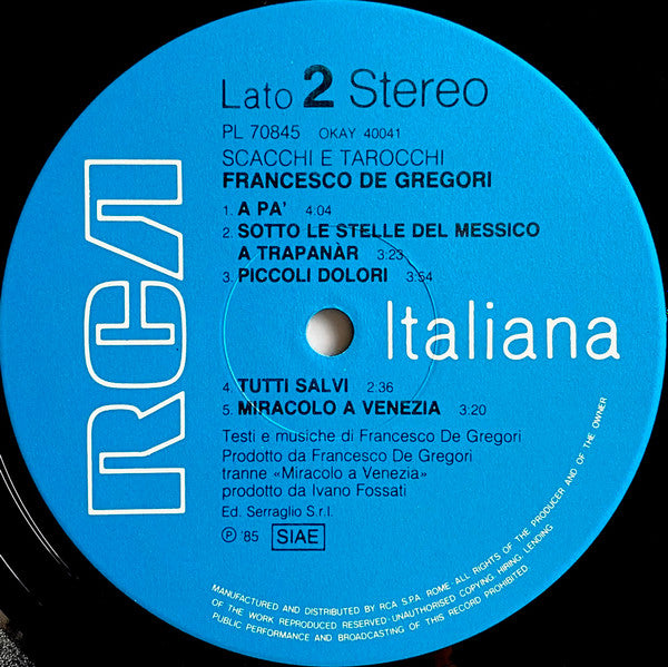 Francesco De Gregori - Scacchi E Tarocchi