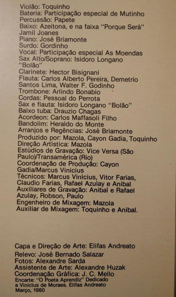 Toquinho & Vinicius - Um Pouco De Ilusão