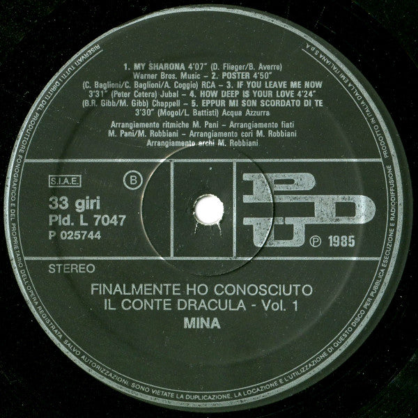 Mina - Finalmente Ho Conosciuto Il Conte Dracula...
