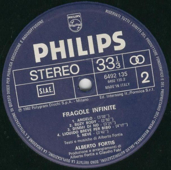 Alberto Fortis - Fragole Infinite