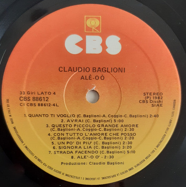Claudio Baglioni - Alé-Oó