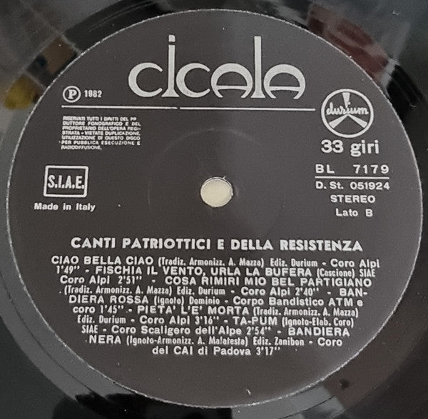 Various - Canti Patriottici E Della Resistenza