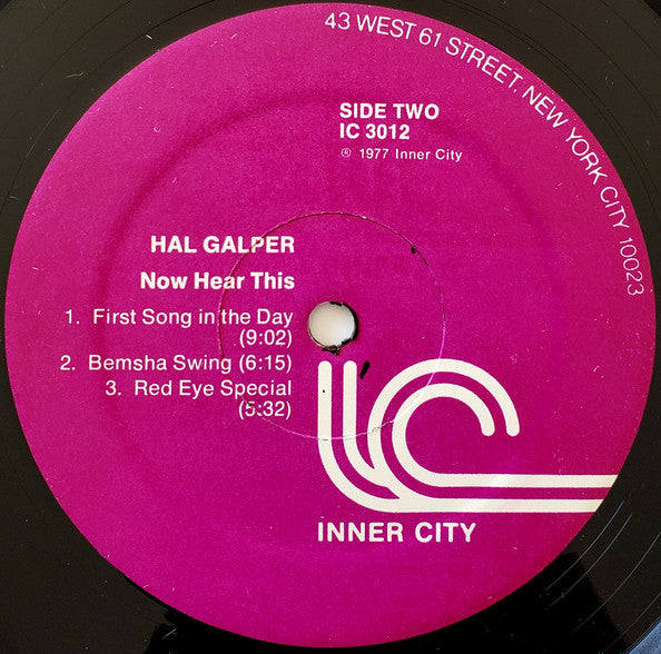Hal Galper - Now Hear This