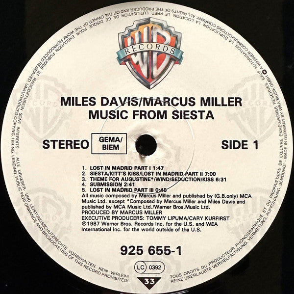 Miles Davis / Marcus Miller – Music From Siesta