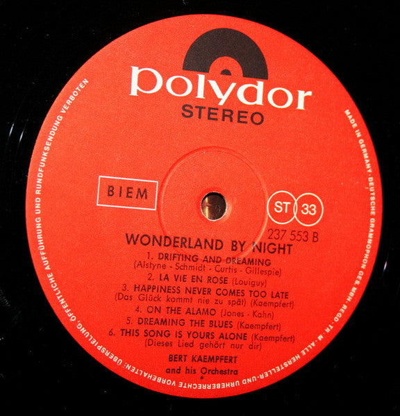 Bert Kaempfert & His Orchestra - Wonderland By Night - The Gentle Sound Of Bert Kaempfert And His Orchestra