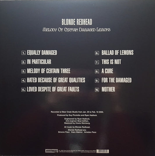 Blonde Redhead - Melody Of Certain Damaged Lemons