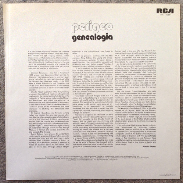Perigeo - Genealogia