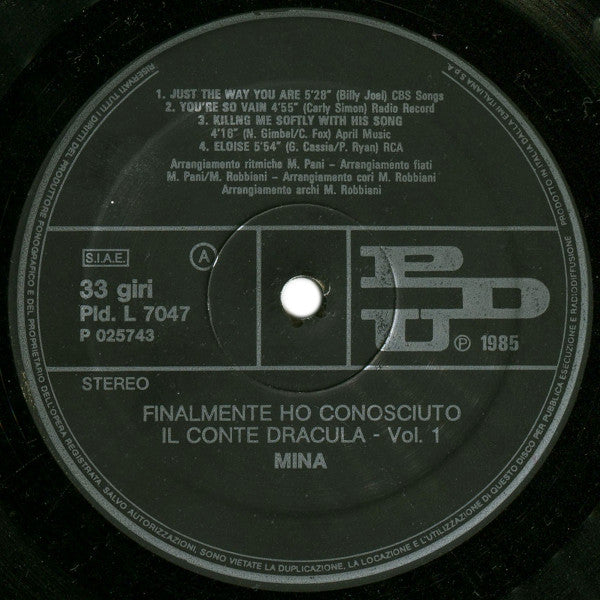 Mina - Finalmente Ho Conosciuto Il Conte Dracula...