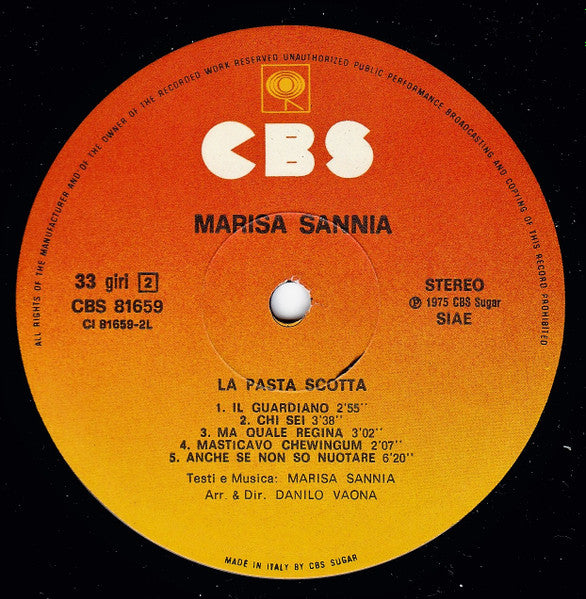 Marisa Sannia - La Pasta Scotta