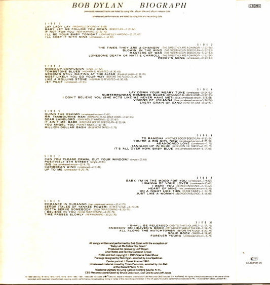 Bob Dylan - Biograph (box)