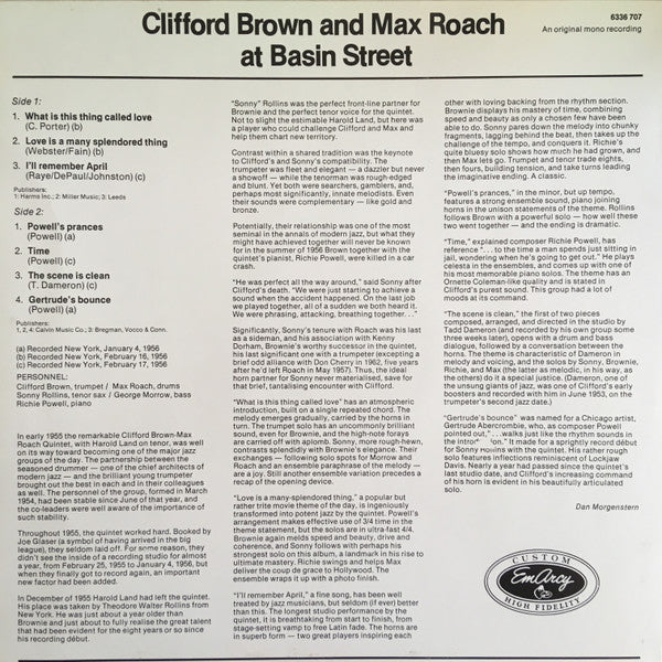 Clifford Brown And Max Roach - At Basin Street