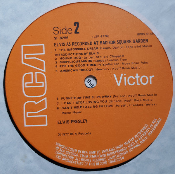 Elvis Presley - Elvis As Recorded At Madison Square Garden