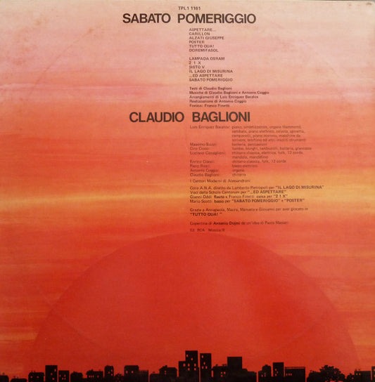 Claudio Baglioni - Sabato Pomeriggio