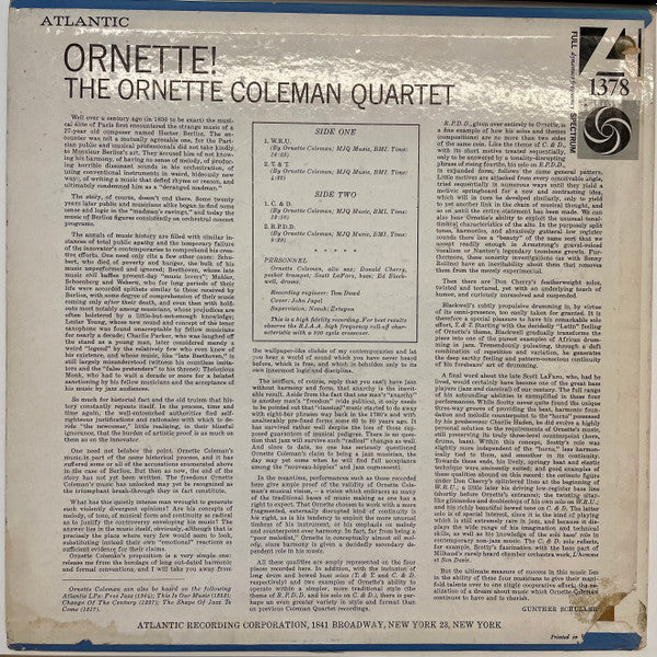 The Ornette Coleman Quartet - Ornette!