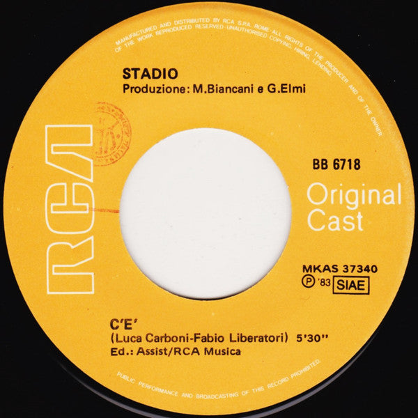 Stadio - Acqua E Sapone / C'È (7")