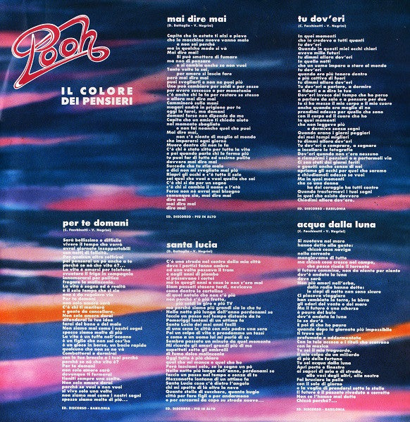 Pooh - Il Colore Dei Pensieri