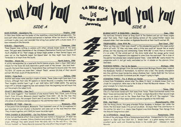 Various - You're So Square (14 Mid Sixties US Garage Band Jewels)