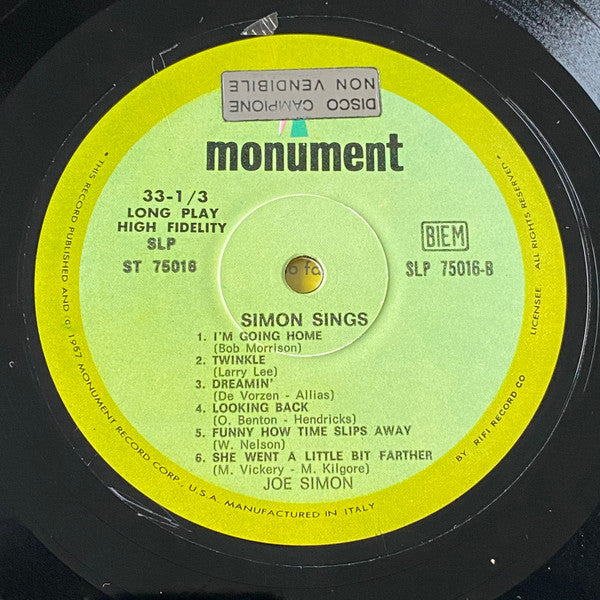 Joe Simon - Simon Sings