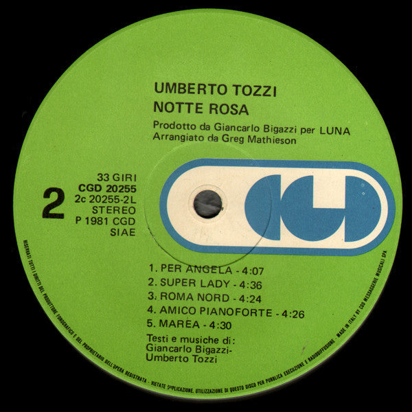 Umberto Tozzi - Notte Rosa
