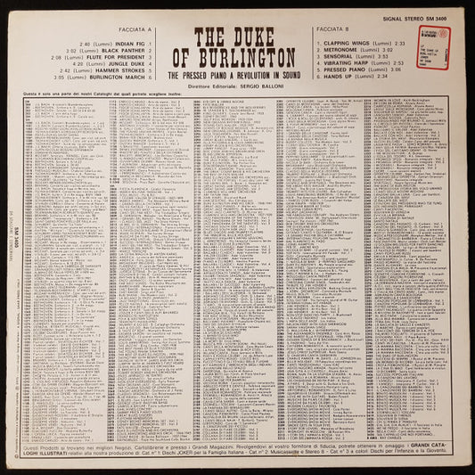 The Duke Of Burlington - The Pressed Piano: A Revolution In Sound
