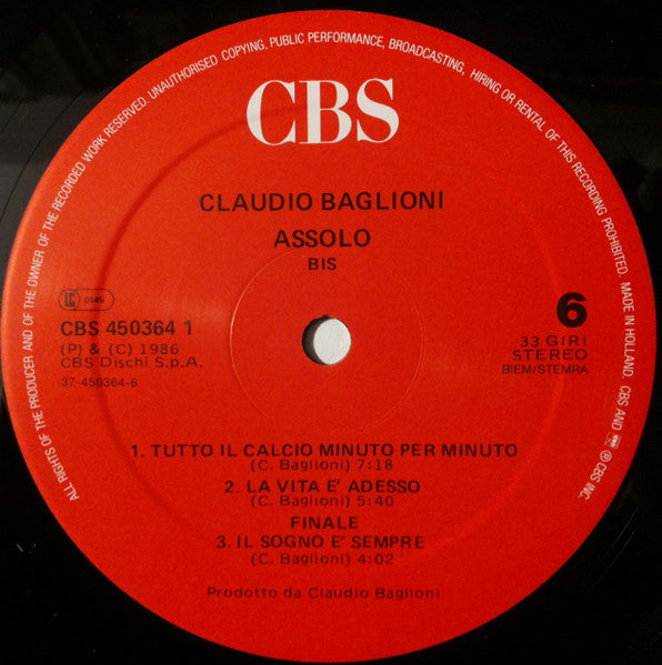 Claudio Baglioni - Assolo