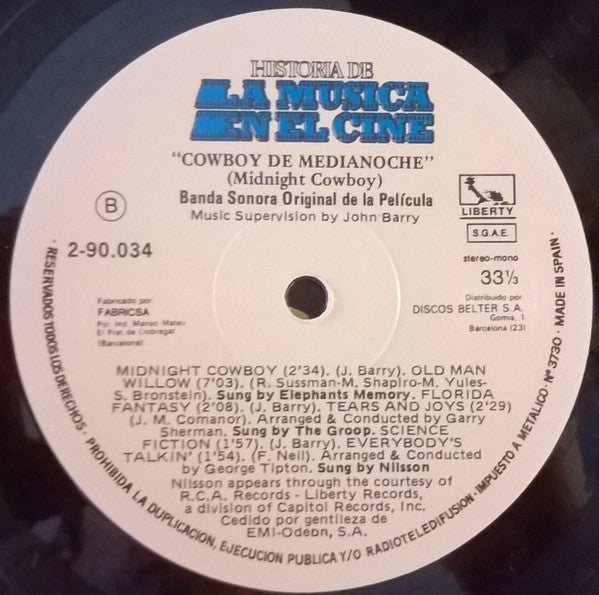 Various - Midnight Cowboy = Uomo da marciapiede (Original Motion Picture Score)