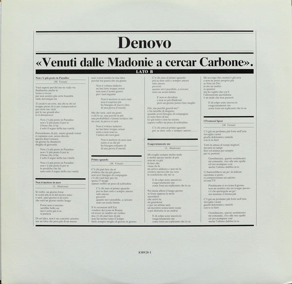 Denovo - Venuti Dalle Madonie A Cercar Carbone