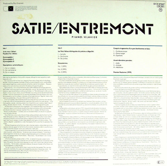 Satie / Entremont – Piano / Klavier