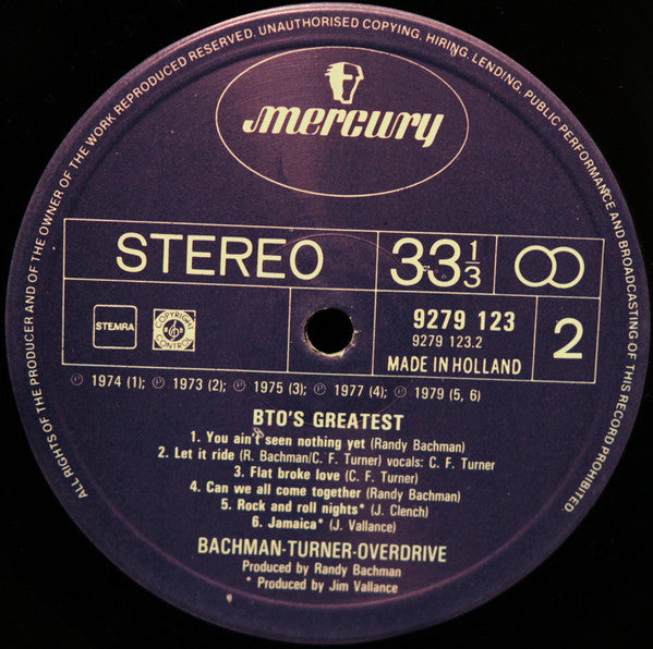 Bachman-Turner Overdrive – BTO's Greatest