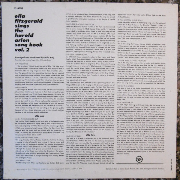 Ella Fitzgerald - Ella Fitzgerald Sings The Harold Arlen Song Book Vol. 2