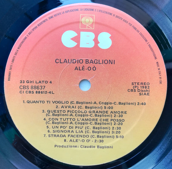 Claudio Baglioni - Alé-Oó