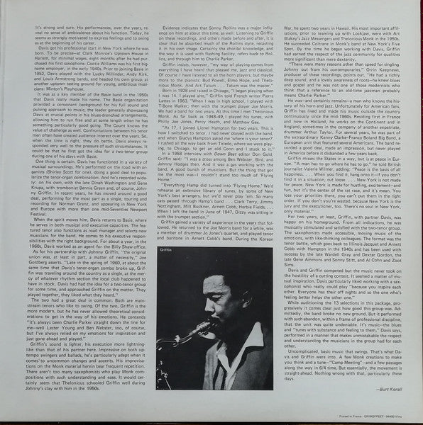 Johnny Griffin / Eddie "Lockjaw" Davis – The Toughest Tenors