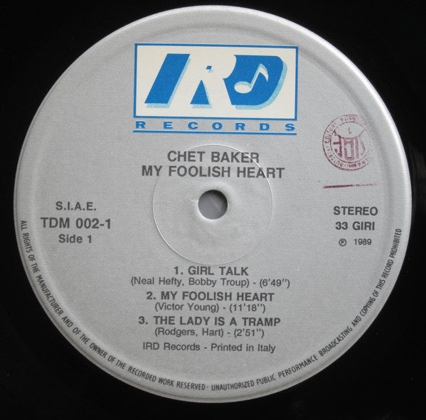 Chet Baker - My Foolish Heart