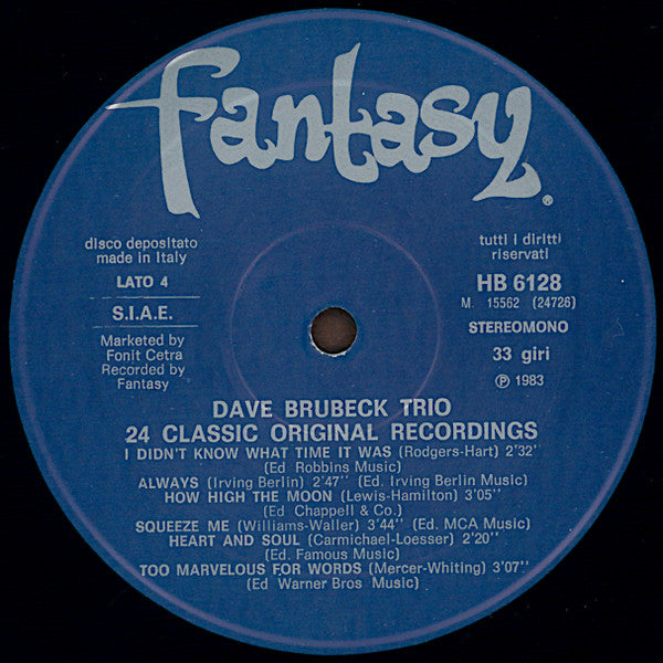 The Dave Brubeck Trio - Distinctive Rhythm Instrumentals