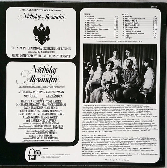 Richard Rodney Bennett / The New Philharmonia Orchestra Of London Conducted By Marcus Dods – Nicholas And Alexandra (Original Sound Track)