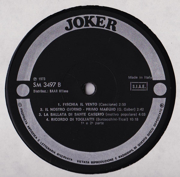 Gruppo Popolare E Solisti Dell'Oltrepò Pavese - Canti Politici E Sociali Italiani