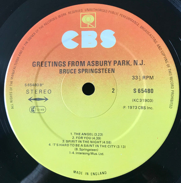 Bruce Springsteen - Greetings From Asbury Park N.J.