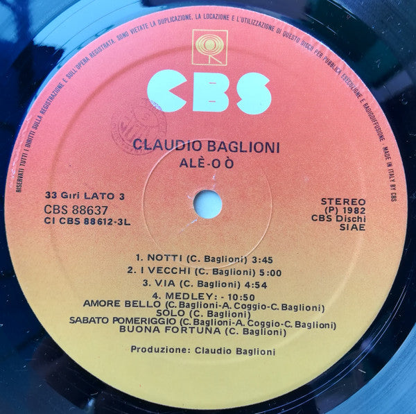 Claudio Baglioni - Alé-Oó