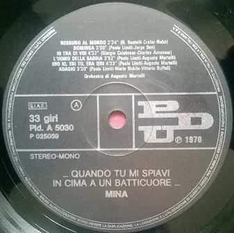 Mina - ...Quando Tu Mi Spiavi In Cima A Un Batticuore...