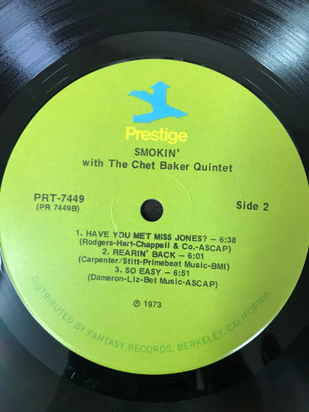 The Chet Baker Quintet - Smokin' With The Chet Baker Quintet