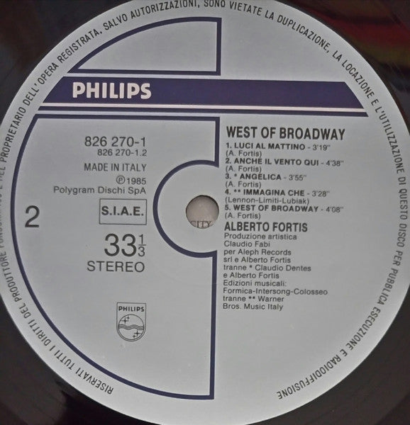 Alberto Fortis - West Of Broadway