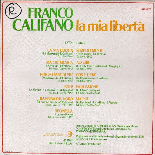 Franco Califano - La Mia Libertà