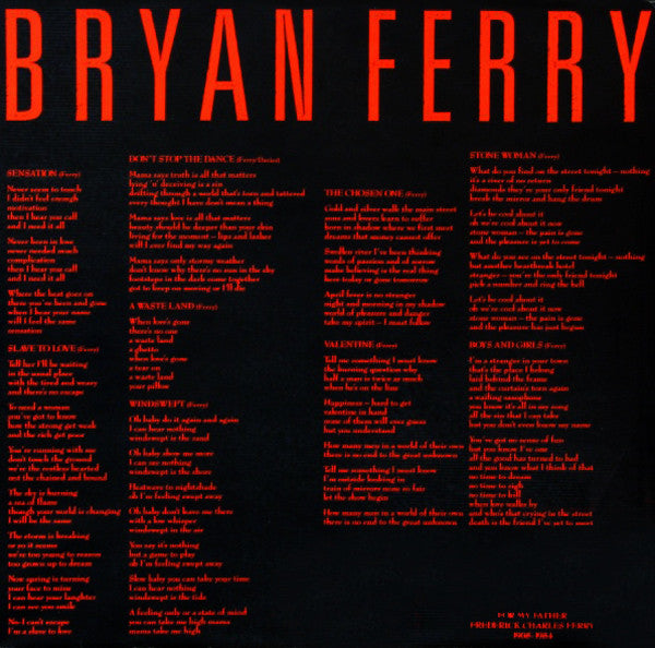 Bryan Ferry - Boys And Girls