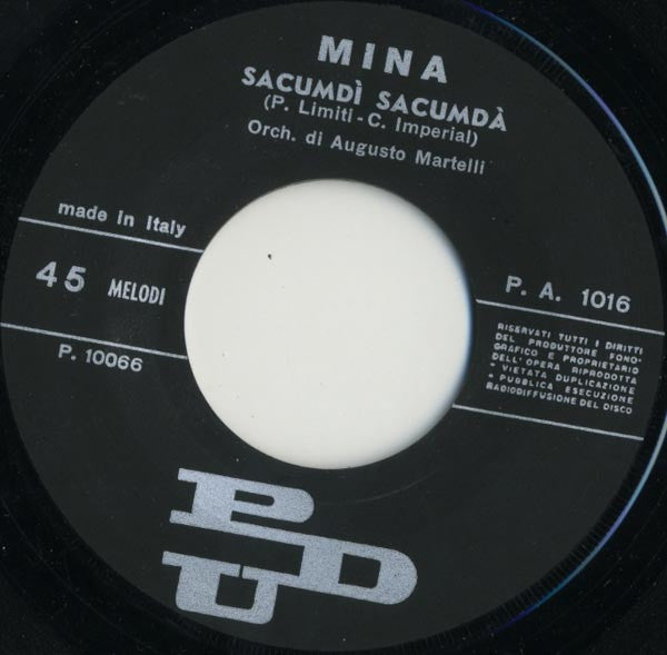Mina - Zum Zum Zum / Sacumdì Sacumdà (7")